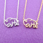Bison Buffalo Bull Outline Shaped Pendant Necklace for Animal Lovers