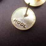 Bitcoin Shaped HODL Engraving Cryptocurrency Stud Earrings