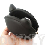 Black and White French Bulldog Puppy Dog Shaped Animal Friends Silicone Clasp Coin Purse Pouch | DOTOLY