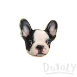 Black and White French Bulldog Puppy Shaped Adjustable Ring | Animal Jewelry | DOTOLY