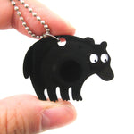 Black Bear Silhouette Shaped Pendant Necklace in Acrylic | Animal Jewelry | DOTOLY