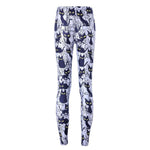 Black Kitty Cat All Over Collage Photo Print Legging Pants for Women in Grey | DOTOLY