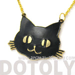 Black Kitty Cat Shaped Animal Pendant Necklace | Limited Edition | DOTOLY