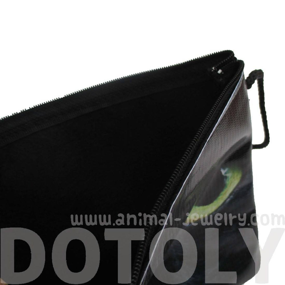 Black Kitty Cat With Green Eyes Print Rectangular Shaped Cross Body Bag | DOTOLY