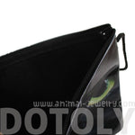 Black Kitty Cat With Green Eyes Print Rectangular Shaped Cross Body Bag | DOTOLY