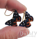 Blue Black Orange Butterfly Shaped Dangle Earrings | Animal Jewelry