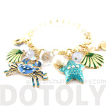 Blue Crab Starfish Seashell Jewels of the Sea Charm Bracelet | DOTOLY | DOTOLY