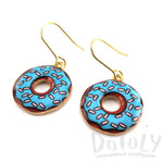 Blue Handmade Donut Shaped Dangle Earrings | Food Themed Jewelry | DOTOLY