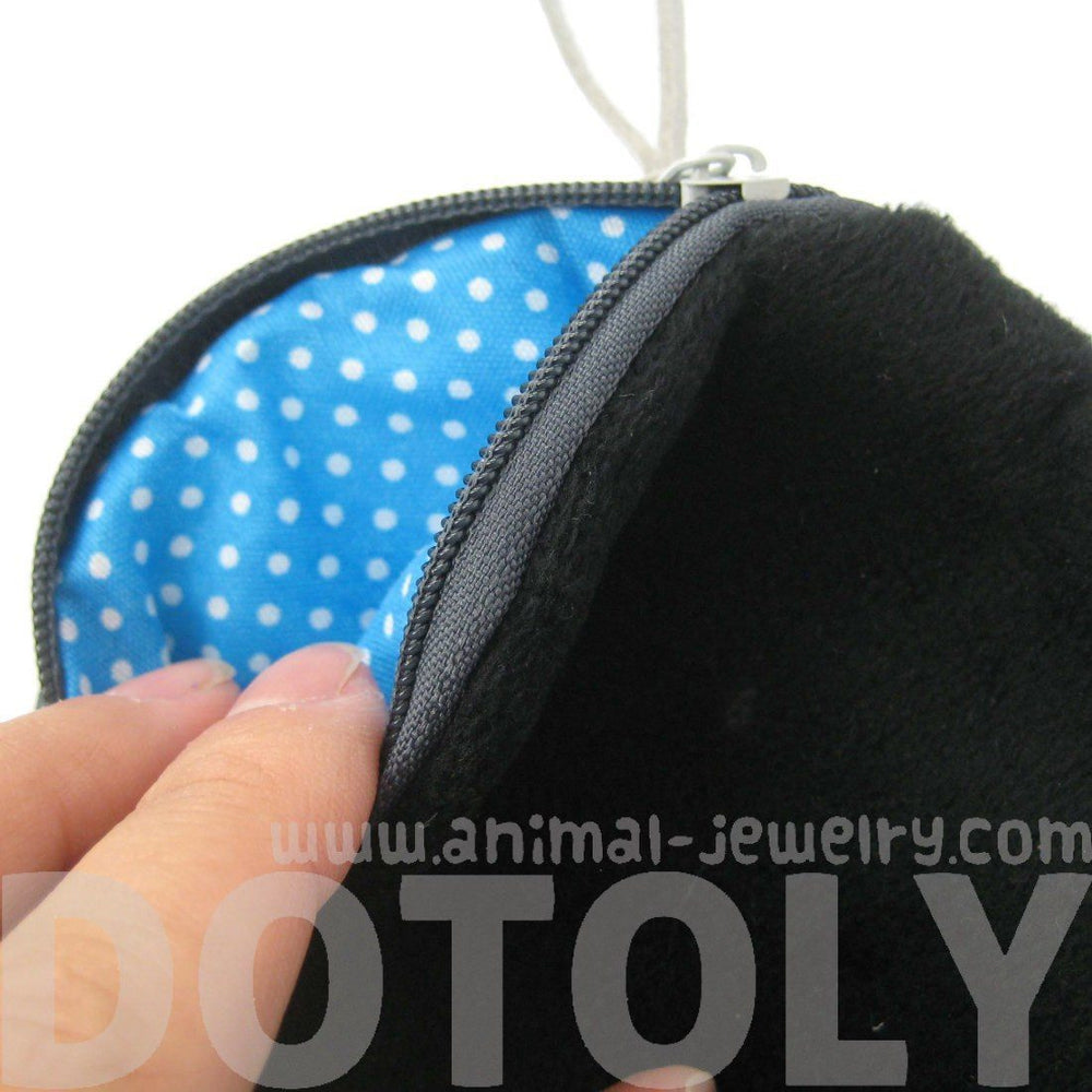 Border Collie Puppy Dog Face Shaped Soft Fabric Zipper Coin Purse Make Up Bag | DOTOLY