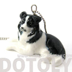 Border Collie Puppy Dog Porcelain Ceramic Animal Pendant Necklace | Handmade | DOTOLY