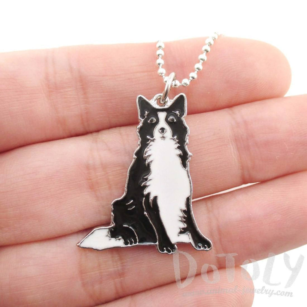 Border Collie Puppy Dog Shaped Animal Pendant Necklace | DOTOLY | DOTOLY