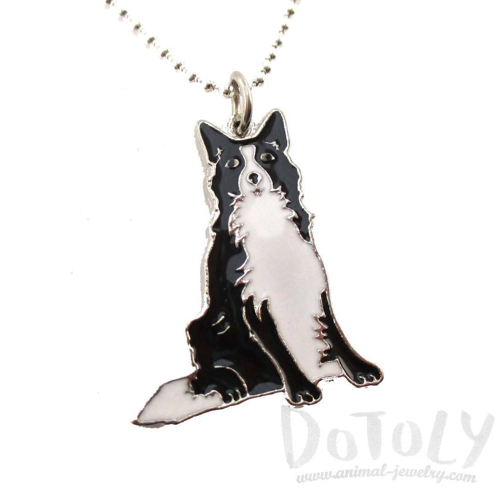 Border Collie Puppy Dog Shaped Animal Pendant Necklace | DOTOLY | DOTOLY