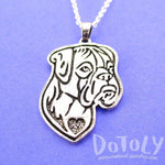 Boxer Puppy Dog Portrait Pendant Necklace in Silver | Animal Jewelry | DOTOLY