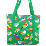 Green Alligator Birds Animal Print Large Utility Zip Closure Market Tote Bag