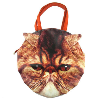 Brown Tabby Cat Face Shaped Shoulder Bag | Gifts for Cat Lovers | DOTOLY