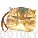 Brown Tabby Kitty Cat Face Shaped Clutch Bag | Gifts for Cat Lovers | DOTOLY