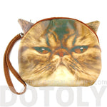 Brown Tabby Kitty Cat Face Shaped Clutch Bag | Gifts for Cat Lovers | DOTOLY