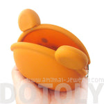 Brown Teddy Bear Shaped Mimi Pochi Animal Friends Silicone Clasp Coin Purse Pouch | DOTOLY