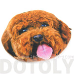 Brown Toy Poodle Puppy Dog Face Shaped Soft Fabric Zipper Coin Purse Make Up Bag | DOTOLY