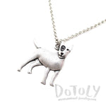 Bull Terrier Puppy Shaped Charm Necklace in Silver | Animal Jewelry