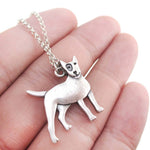 Bull Terrier Puppy Shaped Charm Necklace in Silver | Animal Jewelry