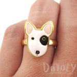 Bull Terrier Puppy Face Shaped Adjustable Animal Ring | Limited Edition | DOTOLY