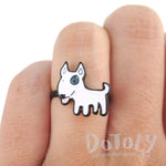 Bull Terrier Shaped Enamel Adjustable Ring for Dog Lovers | DOTOLY