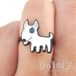 Bull Terrier Shaped Enamel Adjustable Ring for Dog Lovers | DOTOLY