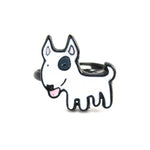 Bull Terrier Shaped Enamel Adjustable Ring for Dog Lovers | DOTOLY