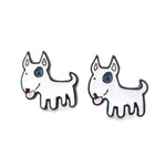 Bull Terrier Shaped Enamel Stud Earrings for Dog Lovers | DOTOLY