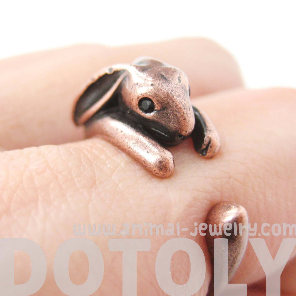 Bunny Rabbit Animal Wrap Around Ring in Copper | Sizes 4 to 9 Available | DOTOLY