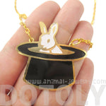 Bunny Rabbit in A Top Hat Shaped Animal Pendant Necklace | Limited Edition | DOTOLY