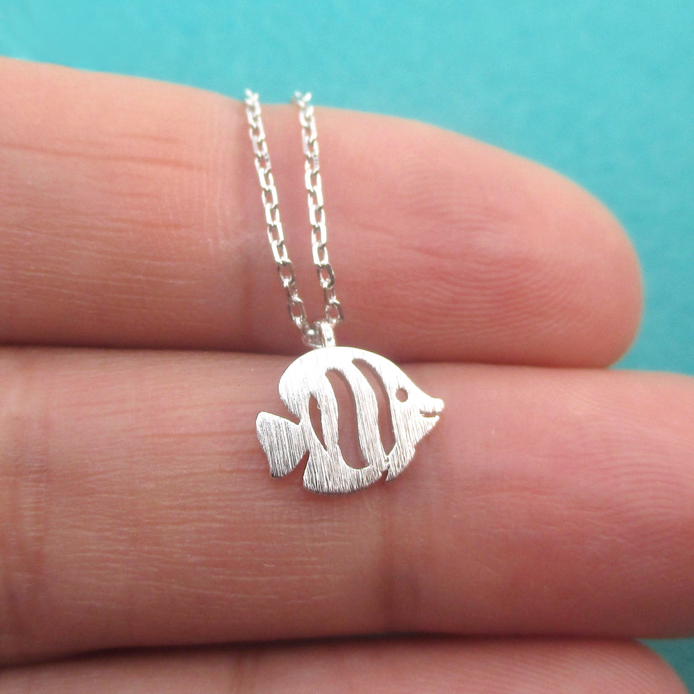 Butterfly Angelfish Shaped Tropical Marine Reef Fish Pendant Necklace