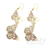 Butterfly Filigree Shaped Tiered Dangle Earrings in Gold | DOTOLY | DOTOLY