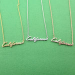 California State Cursive Typography America Necklace