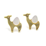 Camel Animal Themed Stud Earrings in Gold with Pearl Detail | DOTOLY | DOTOLY