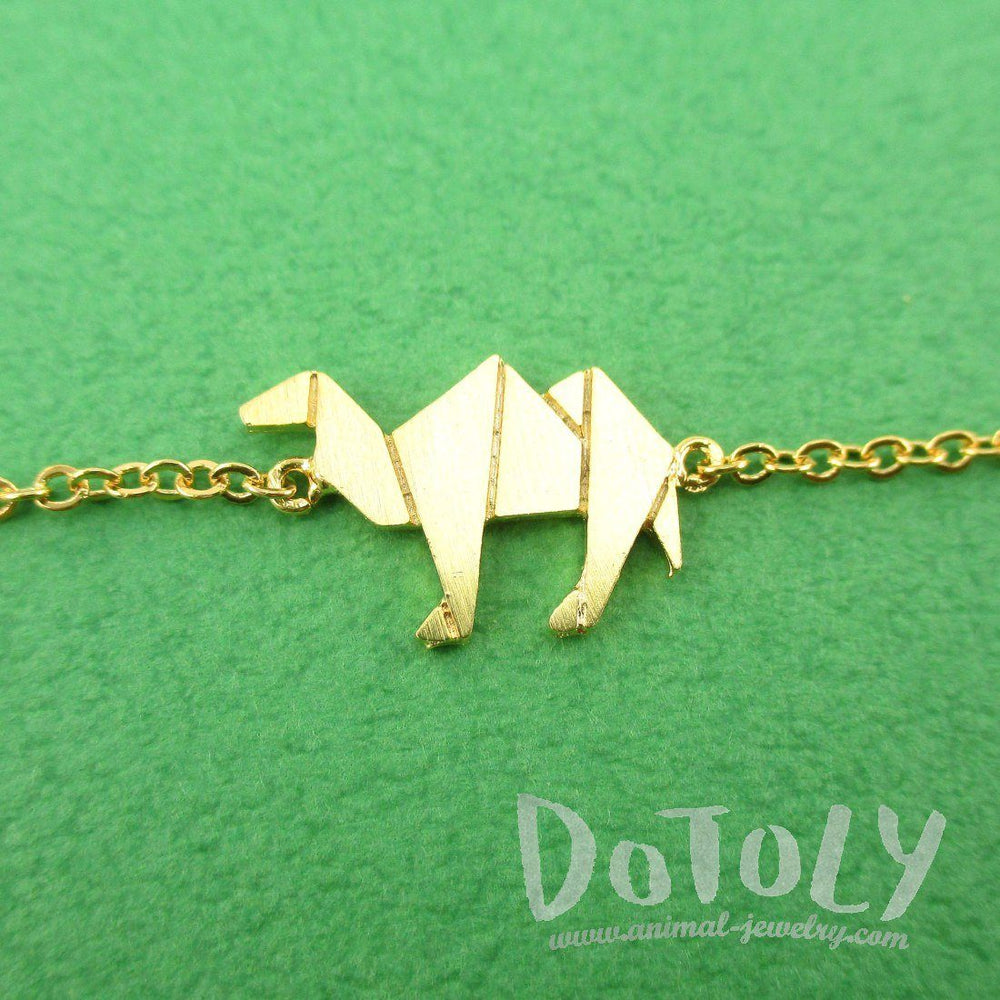 Camel Origami Shaped Charm Bracelet in Gold | DOTOLY