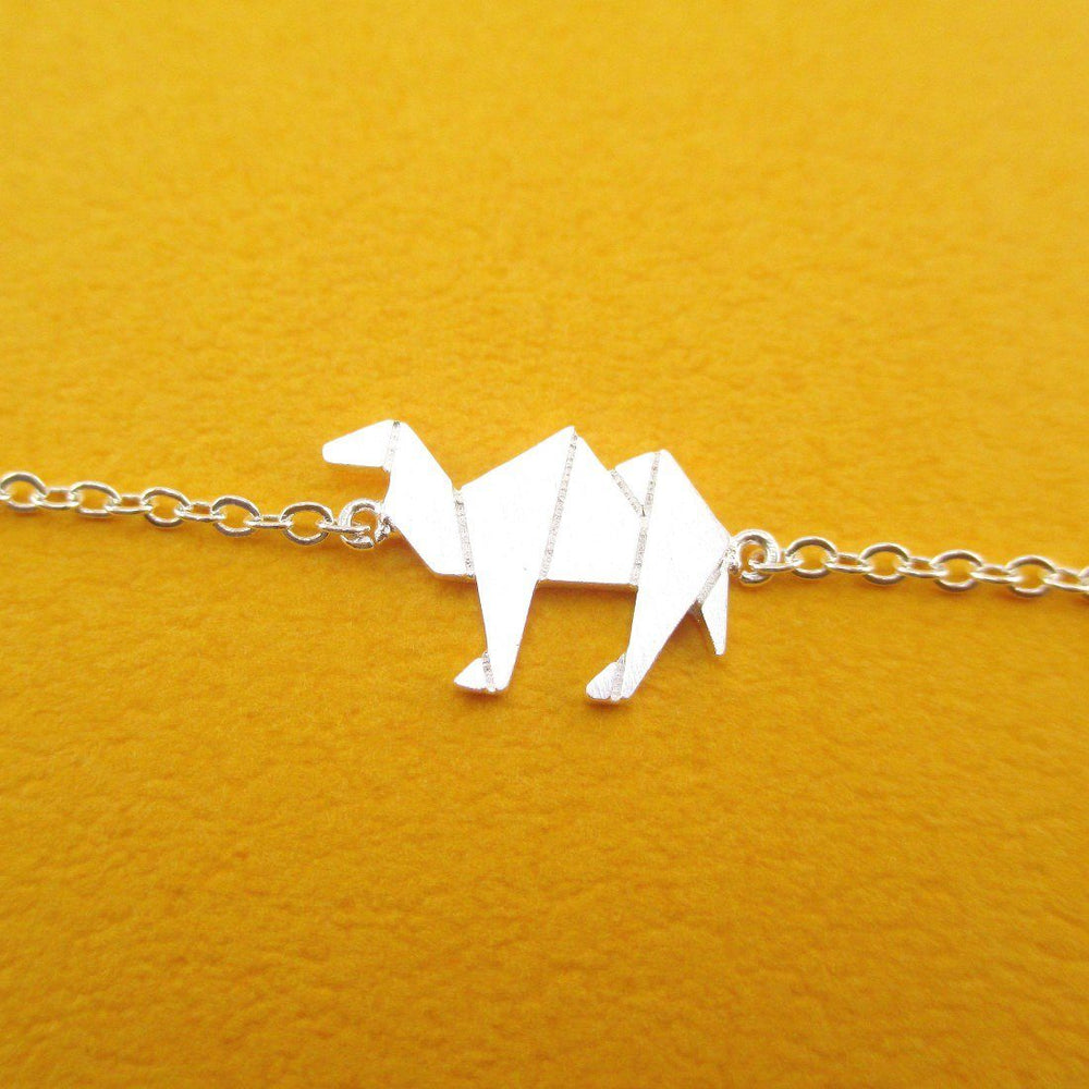 Camel Origami Shaped Charm Bracelet in Silver | DOTOLY