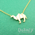 Camel Origami Shaped Pendant Necklace in Gold | DOTOLY
