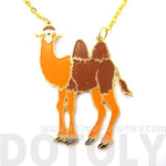 Camel Shaped Animal Cartoon Enamel Pendant Necklace | Limited Edition | DOTOLY