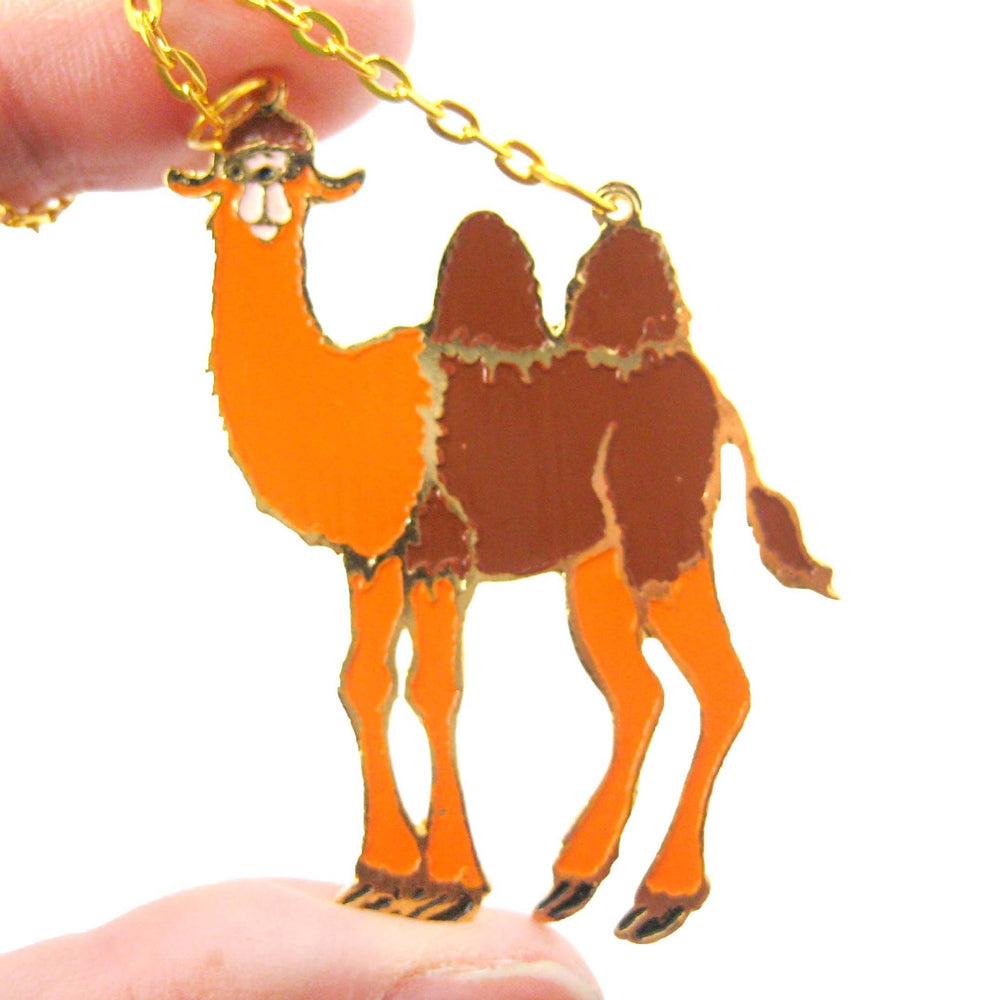 Camel Shaped Animal Cartoon Enamel Pendant Necklace | Limited Edition | DOTOLY