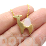 Camel Shaped Animal Themed Charm Necklace in Gold with Pearl Detail | DOTOLY | DOTOLY
