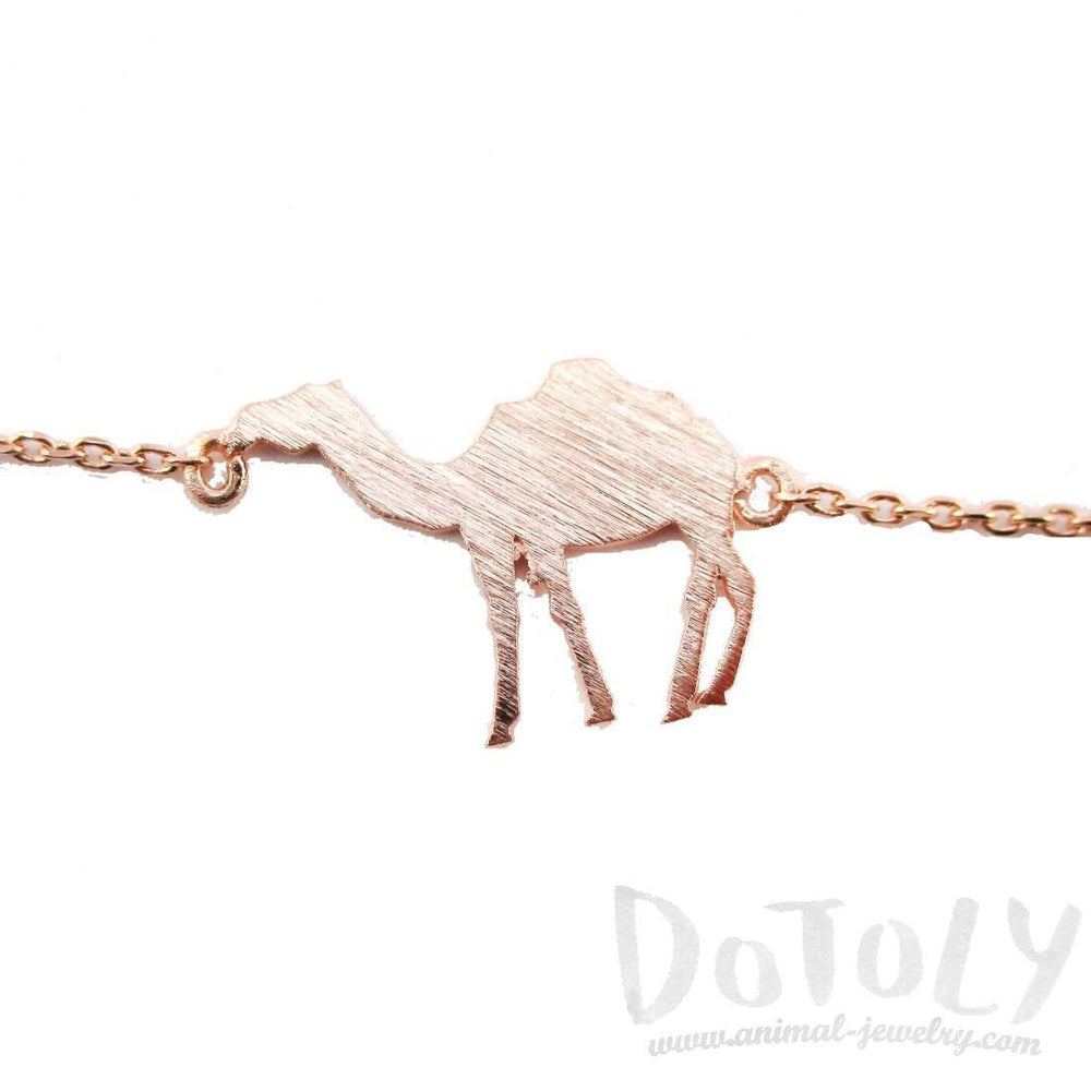 Camel Silhouette Shaped Charm Bracelet in Rose Gold | Animal Jewelry | DOTOLY