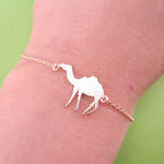 Camel Silhouette Shaped Charm Bracelet in Rose Gold | Animal Jewelry | DOTOLY