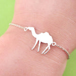 Camel Silhouette Shaped Charm Bracelet in Silver | Animal Jewelry | DOTOLY