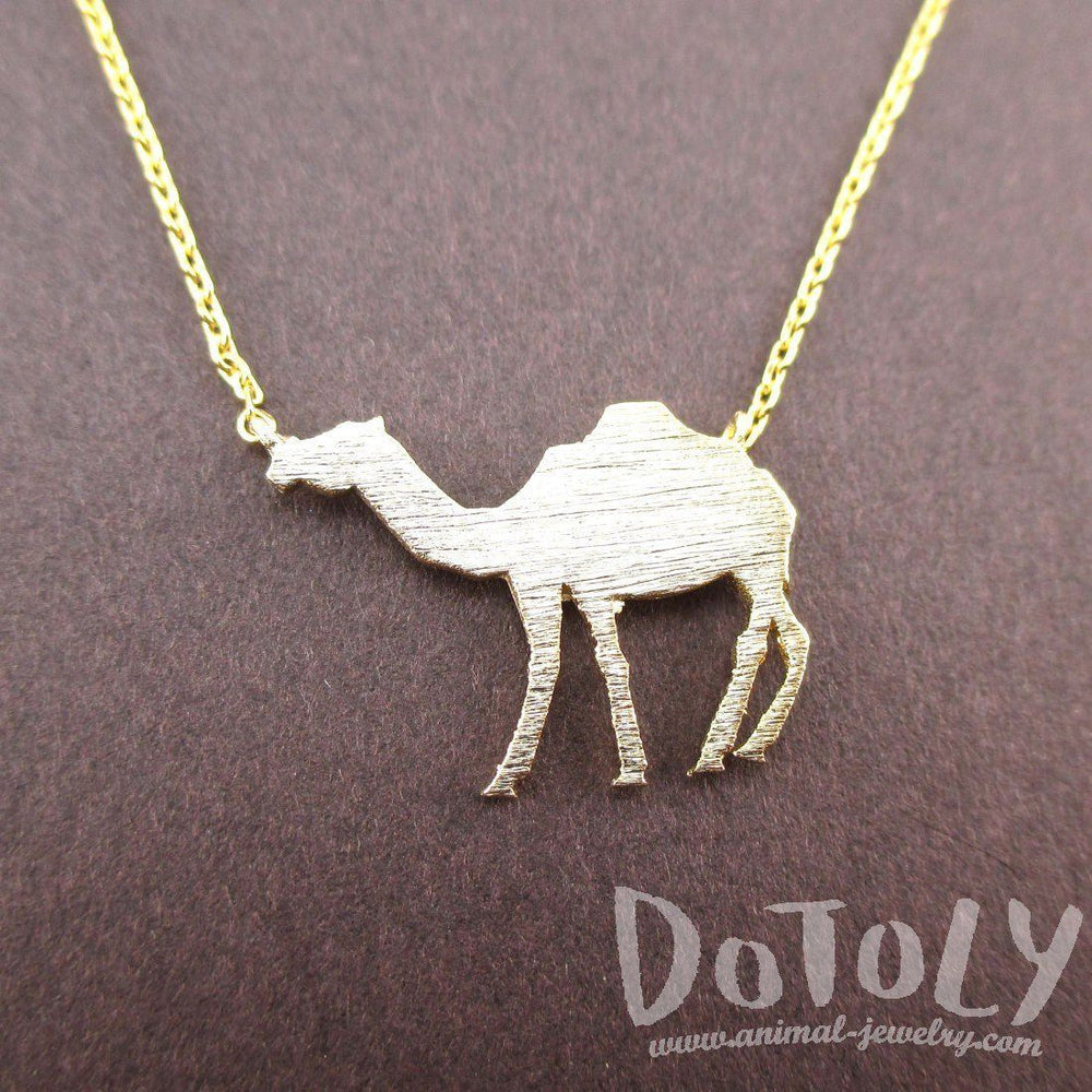 Camel Silhouette Shaped Pendant Necklace in Gold | Animal Jewelry | DOTOLY