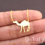 Camel Silhouette Shaped Pendant Necklace in Gold | Animal Jewelry | DOTOLY