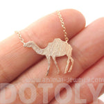 Camel Silhouette Shaped Pendant Necklace in Rose Gold | Animal Jewelry | DOTOLY