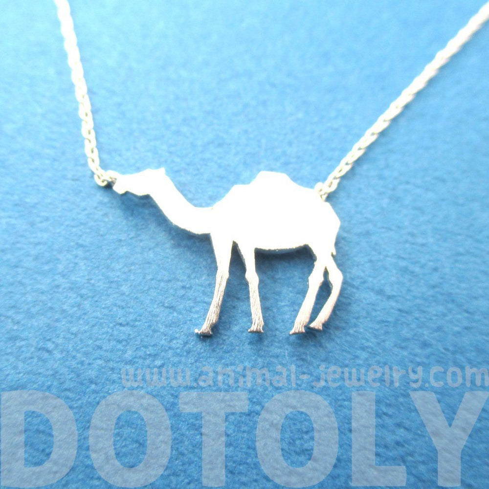 Camel Silhouette Shaped Pendant Necklace in Silver | Animal Jewelry | DOTOLY