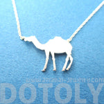 Camel Silhouette Shaped Pendant Necklace in Silver | Animal Jewelry | DOTOLY